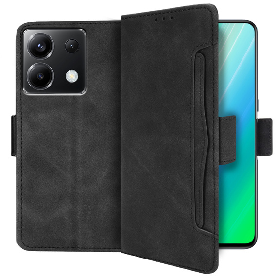 Flip case for Xiaomi Poco X6 5G, Card Slot, black