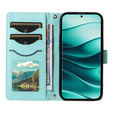 Flip case for Xiaomi Redmi Note 14 Pro 5G / Xiaomi Redmi Note 14 Pro+ 5G / Xiaomi Poco X7 5G, Rhombus Crossbody Leather, green