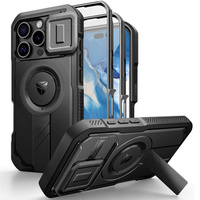 Armored case for iPhone 16 Pro, Dexnor CamProtect MagSafe, black (Two frames)