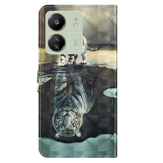 Flip case for Xiaomi Redmi 13C / Poco C65, Wallet, Cat & Tiger