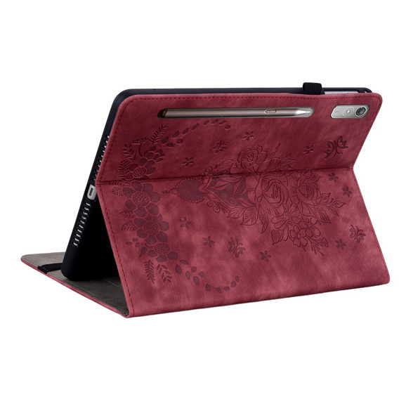 Flap case for Lenovo Tab P12, flower, red