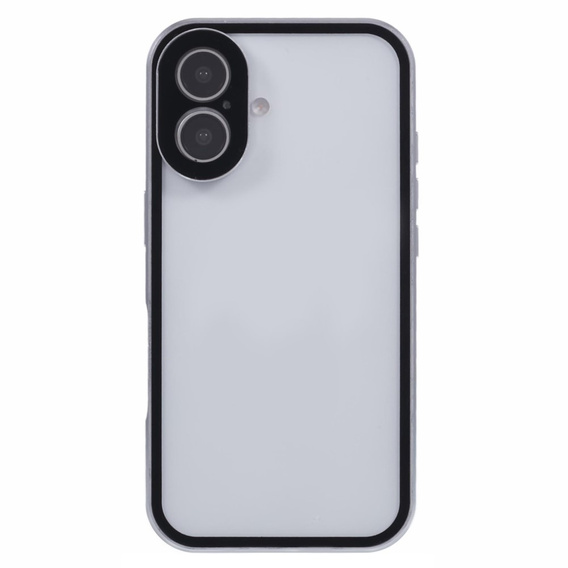 Case for iPhone 16, Magnetic Dual Glass, silver