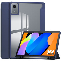 Case for Lenovo Idea Tab 11" 2025 TB336FU TB336ZU, with transparent back and stylus holder, navy blue