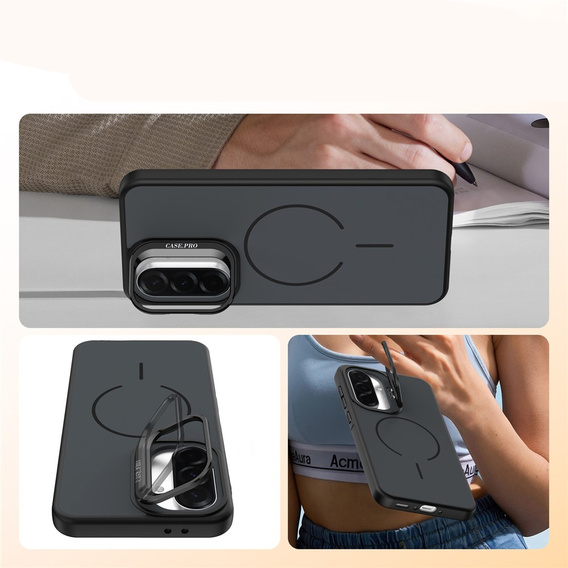 Skin-touch case with MagSafe stand for Samsung Galaxy A57 5G, black