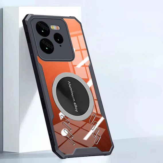 Case for Realme GT 7 Pro, with magnetic sheet, transparent / black