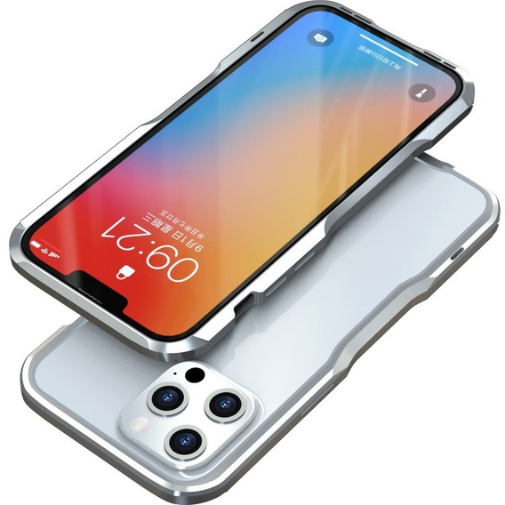 Case LUPHIE for iPhone 13 Pro Max, Armor Bumper, silver