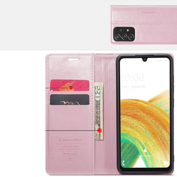 CASEME flip case for Samsung Galaxy A33 5G, Waxy Textupink, pink