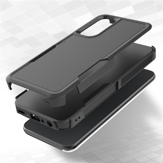 Armored case for Samsung Galaxy A25, Dual-Layer, black + 9H Glass