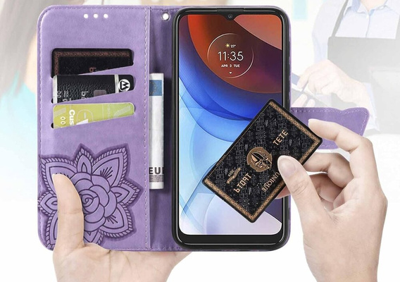 Flip case for Motorola Edge 50 Fusion 5G, Butterfly, purple