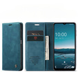 CASEME case for Samsung Galaxy M33 5G, Leather Wallet Case, blue