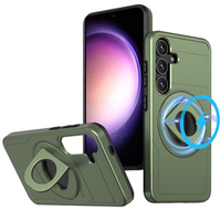 MagSafe case for Samsung Galaxy S24, Military Magnet, Hybrid Case, green
