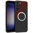 Case for Samsung Galaxy S23 Plus, Magsafe Slim Carbon, black / red