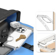 Case with lanyard for iPhone 16 Pro, ERBORD MagSafe, transparent + Glass for screen