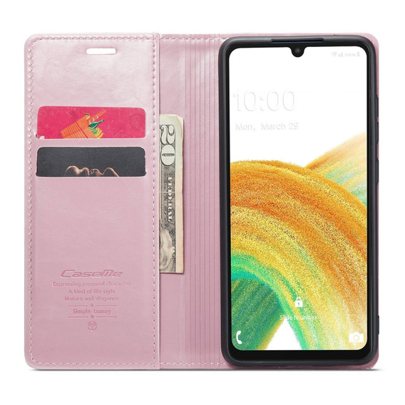 CASEME flip case for Samsung Galaxy A33 5G, Waxy Textupink, pink