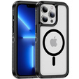 Case with frame for iPhone 13 Pro Max, for MagSafe, transparent / black