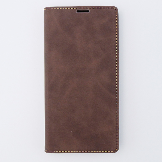Case for iPhone 15 Pro, ERBORD Vintage, wallet with flap, coffee