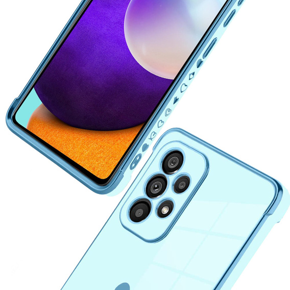 Case for Samsung Galaxy A52/A52S, Electro heart, blue