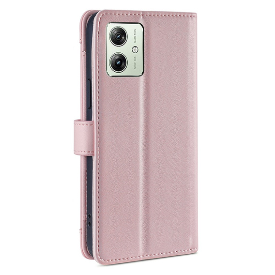 Flip case for Motorola Moto G54 5G, Wallet Zipper Pocket, pink