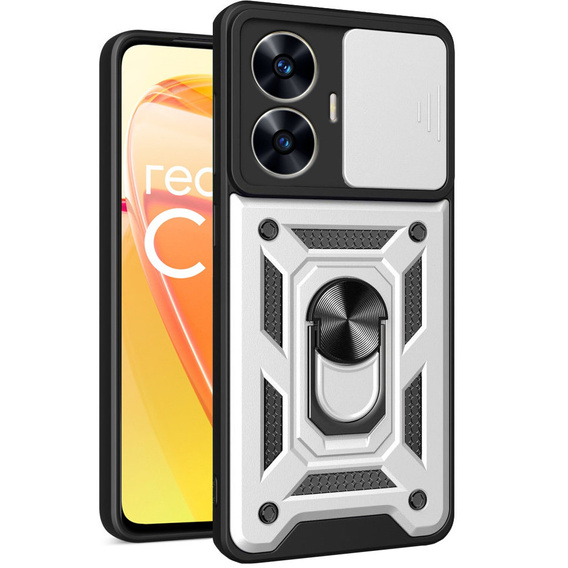 Case for Realme C55, CamShield Slide, silver