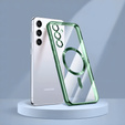 Case for Samsung Galaxy A15 4G/5G, Electro MagSafe, green + Screen Glass