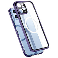 Magnetic Dual Glass MagSafe case for iPhone 14 Pro Max, purple