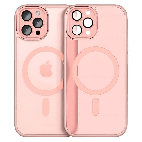 Case for iPhone 16 Pro Max, for MagSafe, ERBORD Matt Case, pink + Screen Glass