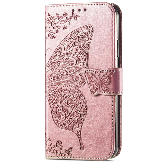 Flip case for Samsung Galaxy A26, Butterfly, pink rose gold