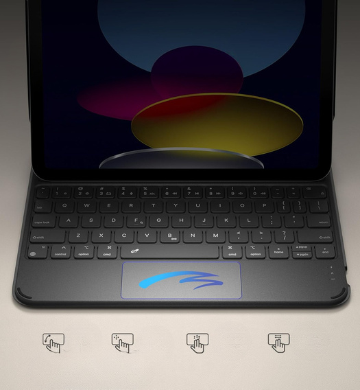 Keyboard case for iPad 11" 2025 A16 (11 gen.) / iPad 10.9" 2022 (10 gen.), Dexnor Magnetic Keyboard Touchpad, black