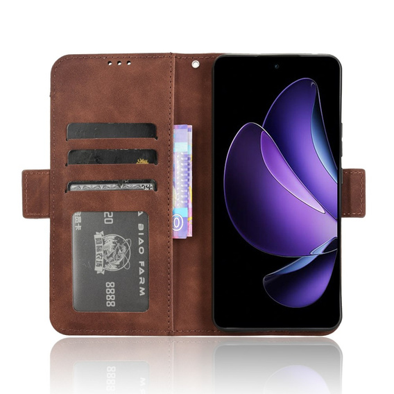 Flip case for Oppo Reno 13F / Oppo Reno 13FS, Card Slot, brown