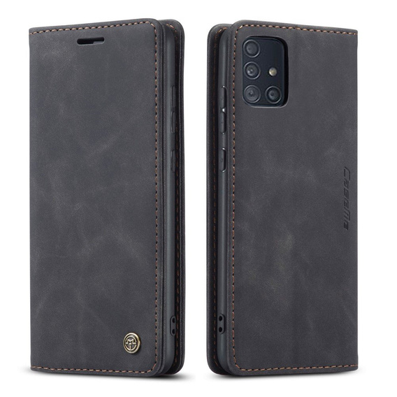 CASEME case for Samsung Galaxy A51, Leather Wallet Case, black
