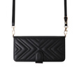 Crossbody Leather Wallet flip case for Samsung Galaxy S25 Edge, black