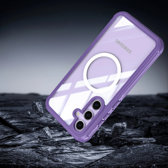 Case for Samsung Galaxy S25+ Plus, Shockproof, with glass, for MagSafe, purple