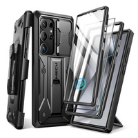 Case for Samsung Galaxy S24 Ultra, Tongate MECH with belt clip, black