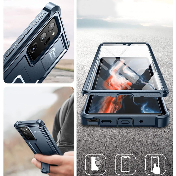 Armored case for Samsung Galaxy Note 20 Ultra, Dexnor Full Body, blue