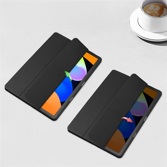 Case for Lenovo Idea Tab 11" 2025 TB336FU TB336ZU, with transparent back and stylus holder, black