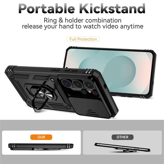 Armoured case with stand and lens cover for Samsung Galaxy S26 Ultra