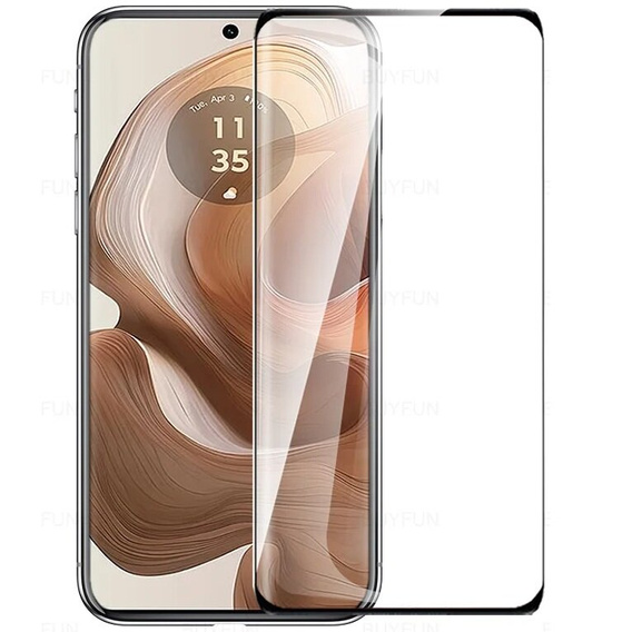 3D Tempered Glass for Motorola Edge 50 Ultra, black frame