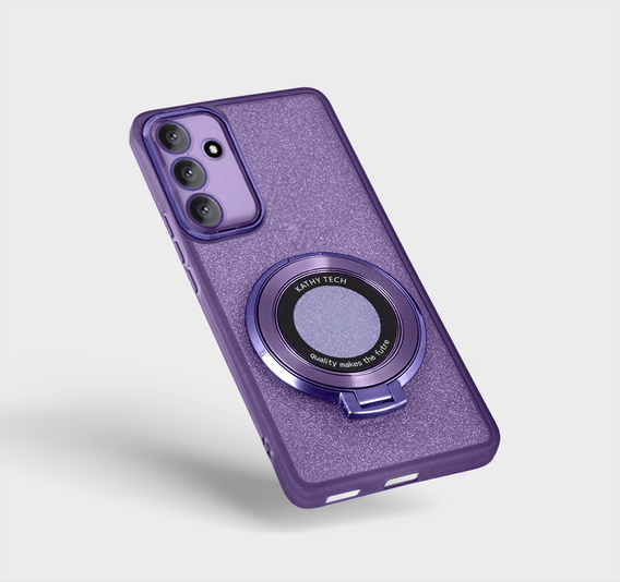 Case for Samsung Galaxy M55 5G, Glittery Magnetic, for MagSafe, purple