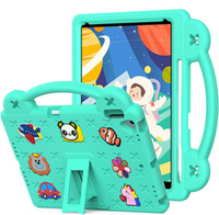 Children's case for iPad 10.2" 2021/2020/2019 (9/8/7 gen.) / Air 10.5" 2019 (3 gen.), Cute Patterns, with stand, green