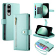 Flip case for Samsung Galaxy S25 Edge, Wallet Zipper Pocket, mint