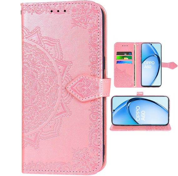 Flip case for Oppo A60, Mandala, pink