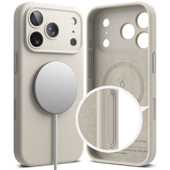 Ringke case for iPhone 17 Pro Max, Silicone Magnetic MagSafe, Stone