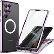 Magnetic Dual Glass MagSafe case for Samsung Galaxy S22 Ultra, purple