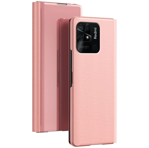 Case for Xiaomi Redmi 10C, Clear View, pink rose gold