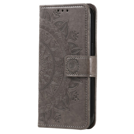 Flip case for Xiaomi Redmi Note 13 Pro+, Mandala, grey