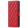Flip case for iPhone 16 Pro Max, Rhombus Crossbody Leather, red