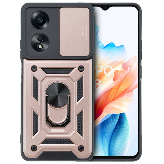 Case for Oppo A38 4G / Oppo A18 4G, CamShield Slide, pink rose gold
