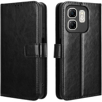 Flip case for Infinix Hot 50i 4G, Crazy Horse Wallet, black