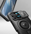 Armored case for iPhone 16 Pro, Dexnor CamProtect MagSafe, black (Two frames)