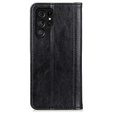 Case for Samsung Galaxy S24 Ultra, Wallet Litchi Leather, black